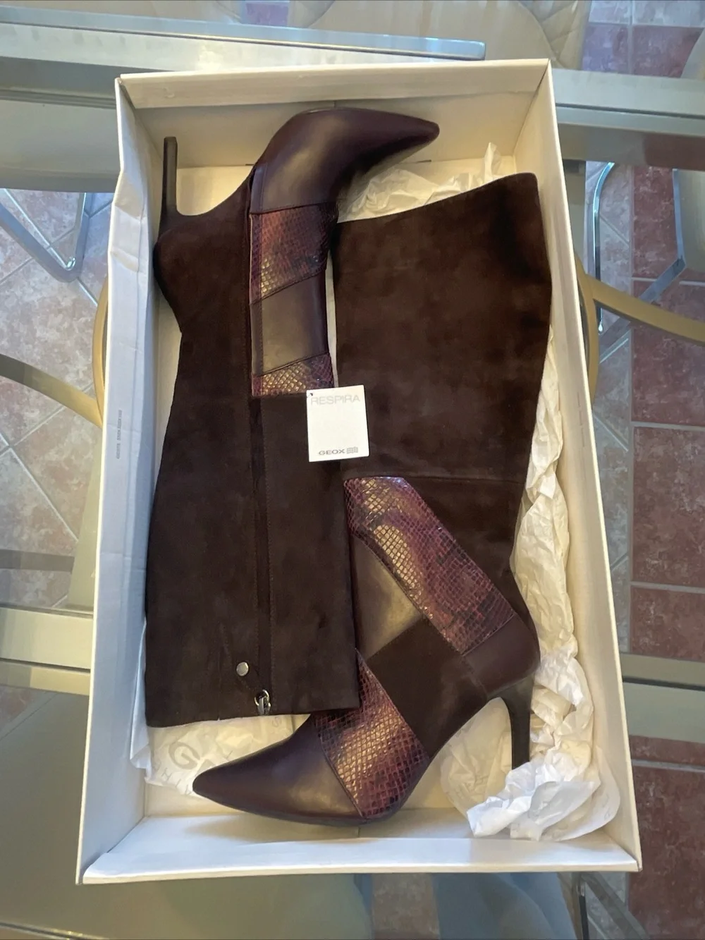 BNWB Geox Respira  Boots women Leather/Suede Size US 7 - EUR 38
